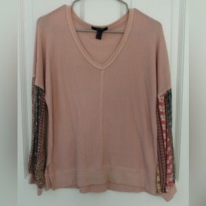 Forever 21 Printed Flowy Long Sleeve Size Large